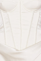 Satin Pearl Corset Dress