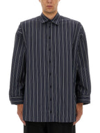 Blue Striped Poplin Shirt-Dress