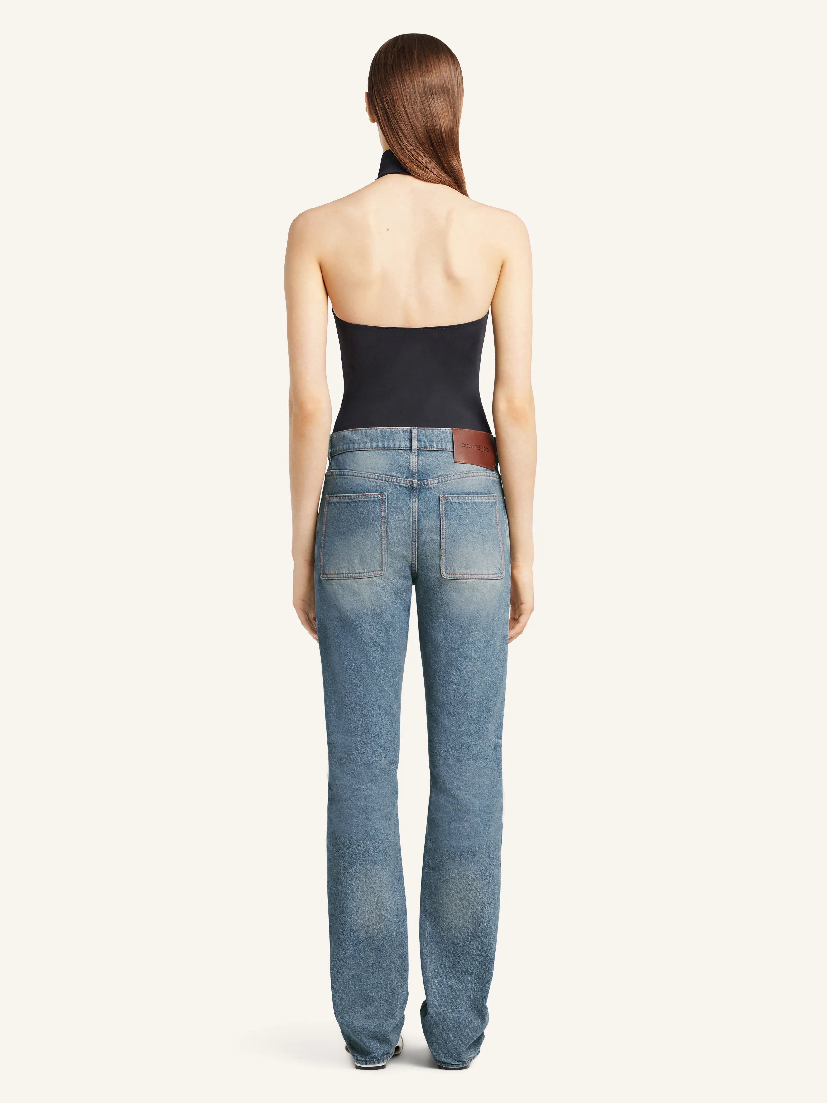 Round Helm Denim Pants