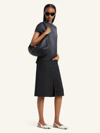 Grained Leather Medium Holy Hobo Bag