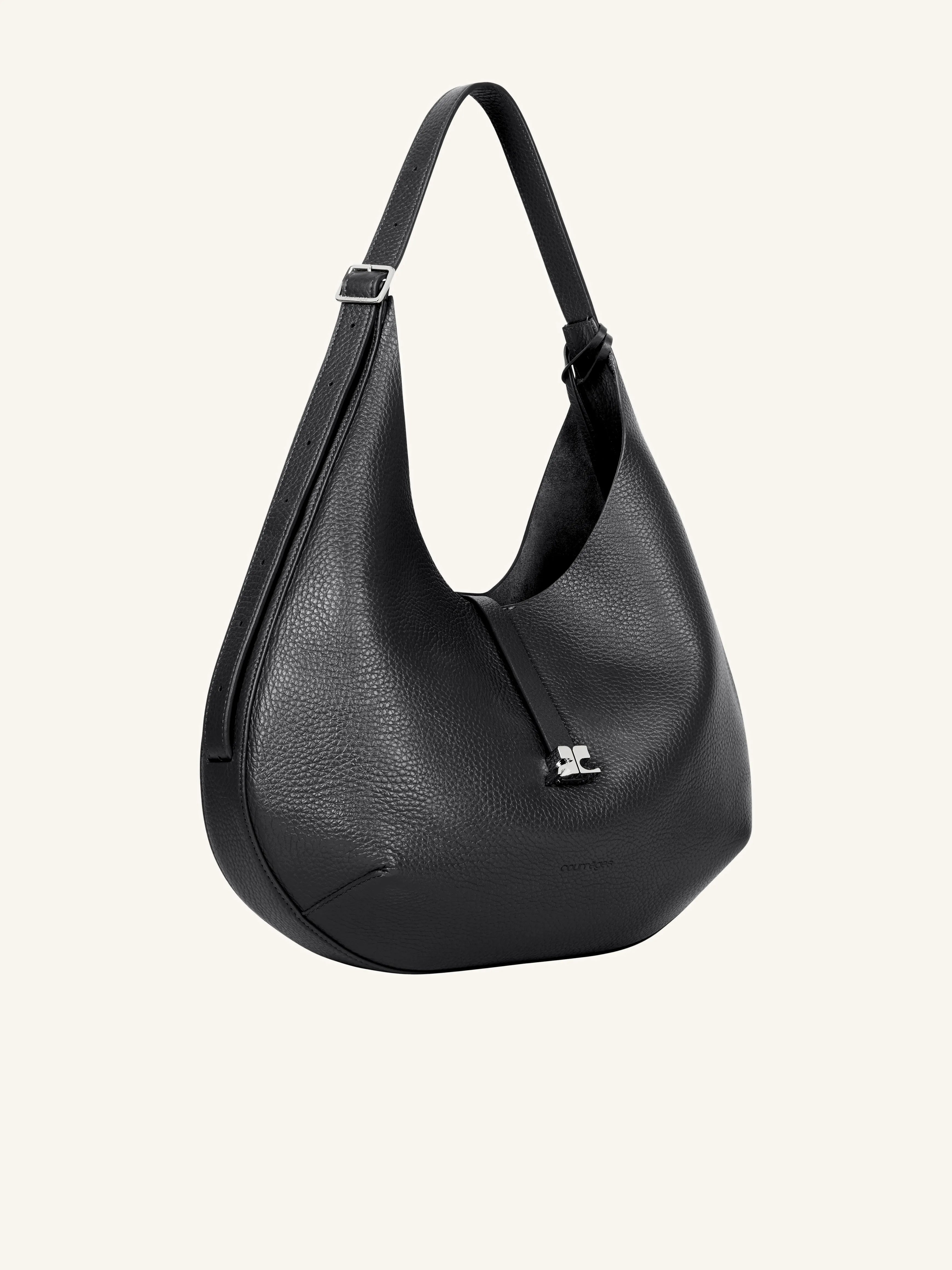 Grained Leather Medium Holy Hobo Bag