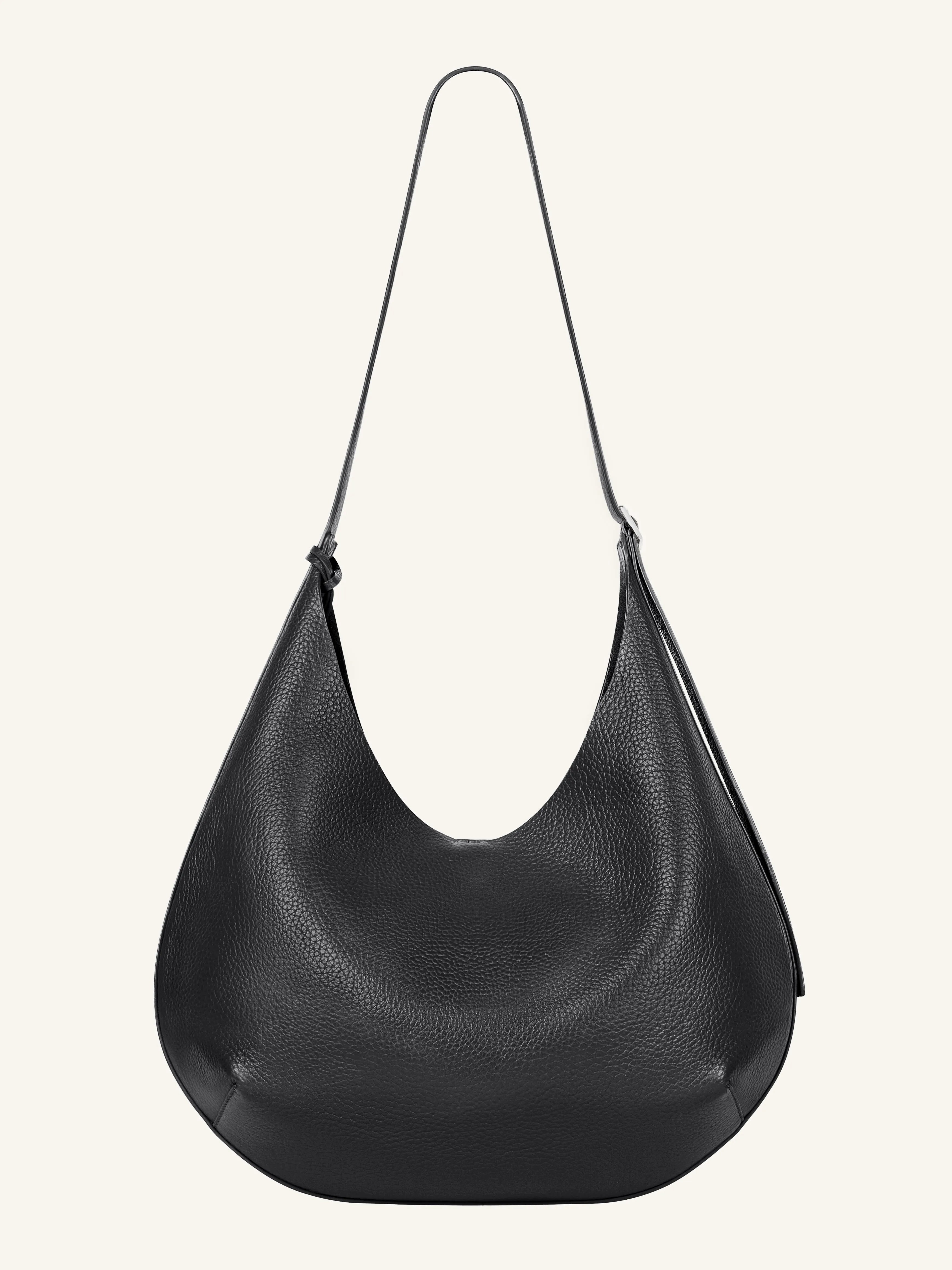 Grained Leather Medium Holy Hobo Bag