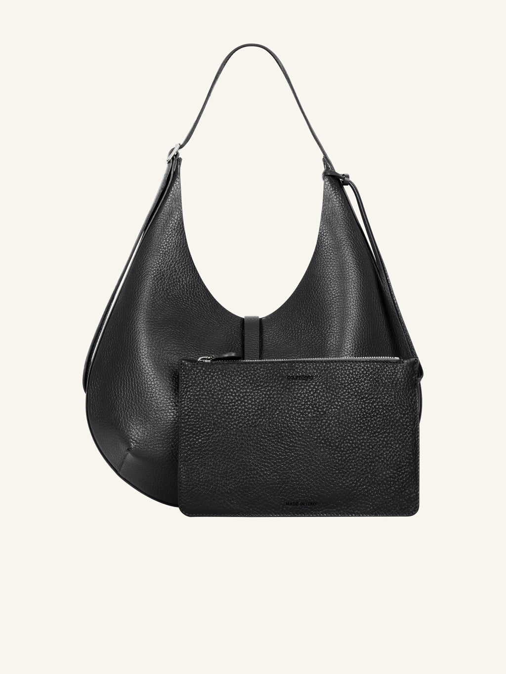 Grained Leather Medium Holy Hobo Bag