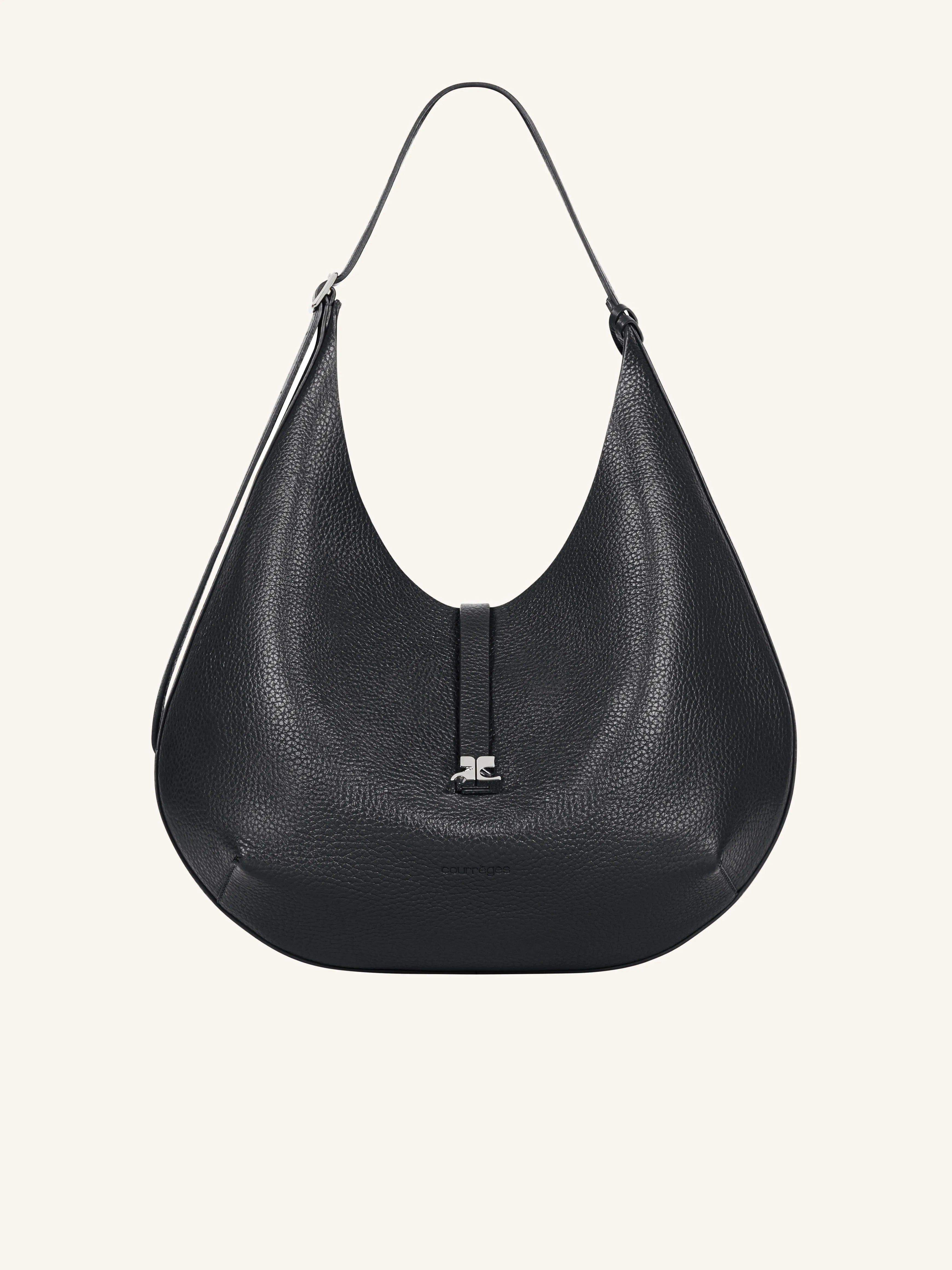 Grained Leather Medium Holy Hobo Bag