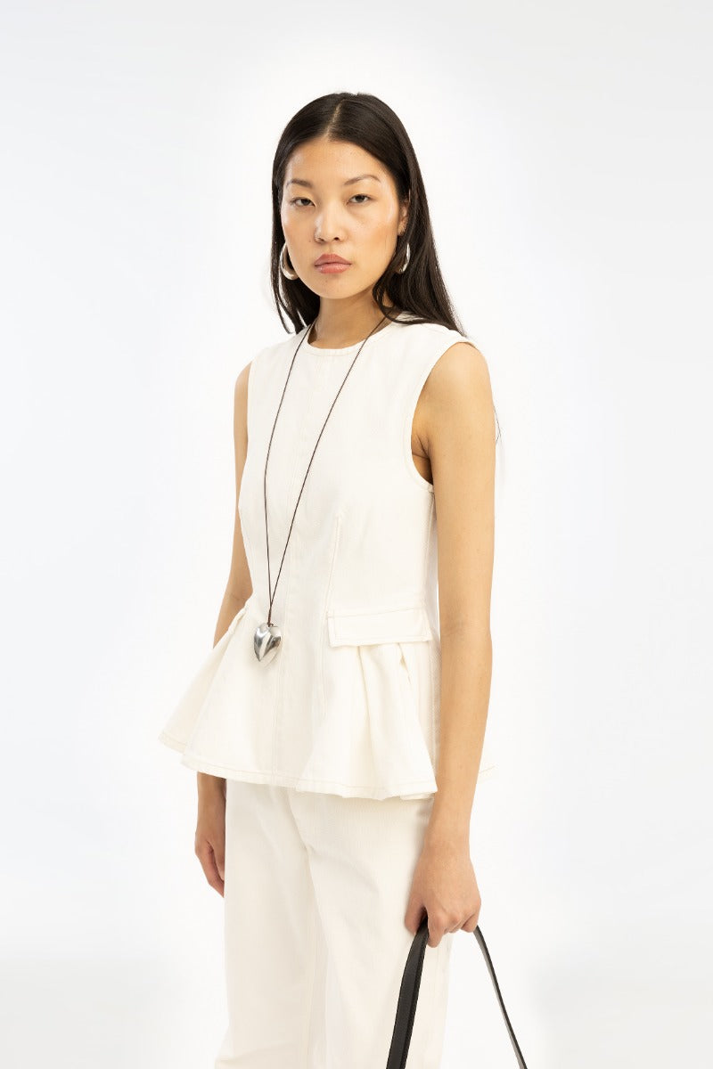 Peplum Denim Top