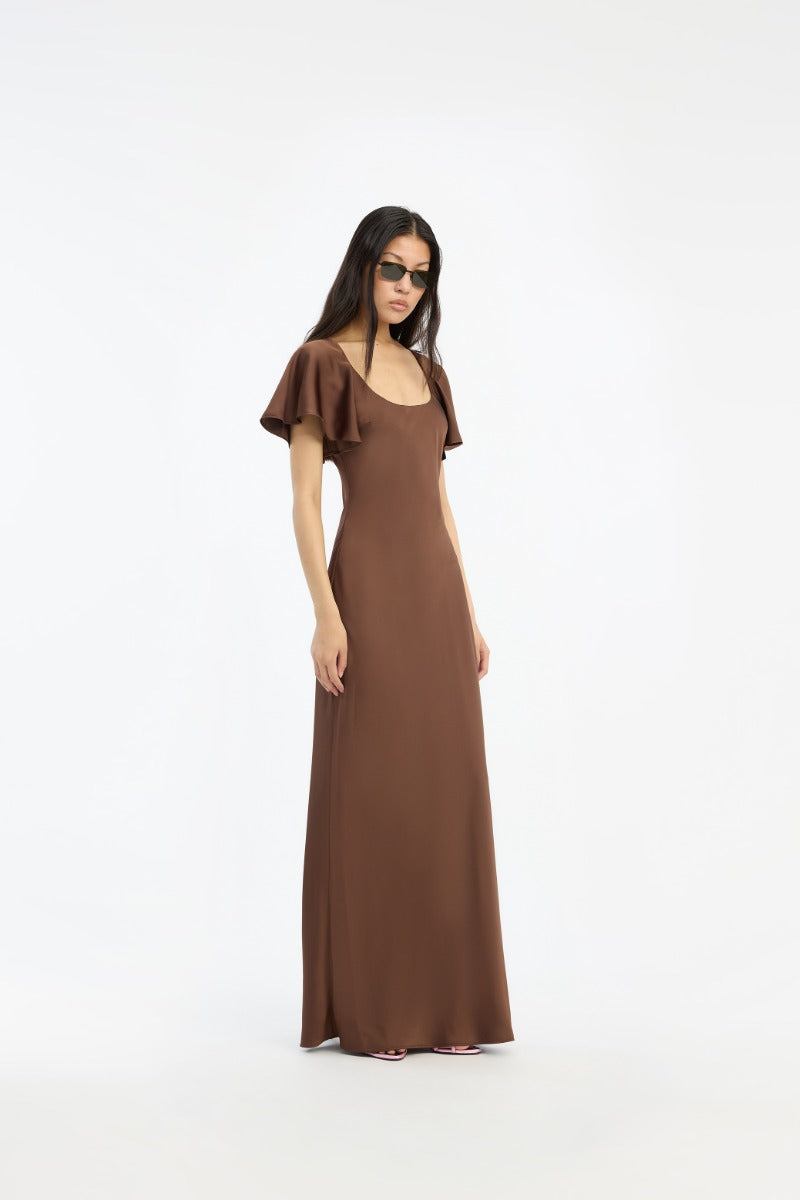 Satin Flowy Sleeve Dress