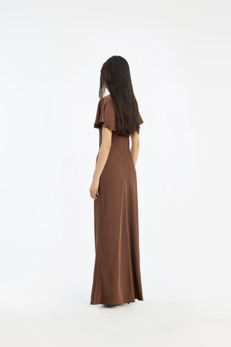 Satin Flowy Sleeve Dress