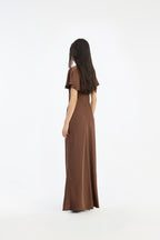 Satin Flowy Sleeve Dress