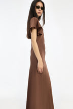 Satin Flowy Sleeve Dress