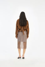Scallop Sequin Midi Skirt