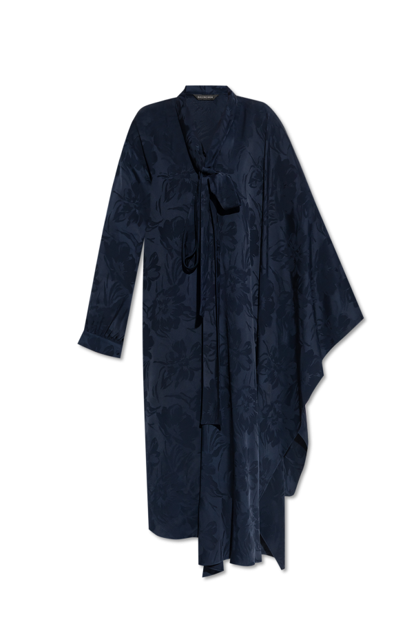 Navy Blue Floral Print Dress