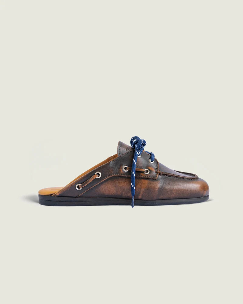 Boat Loafer Mule - Leather