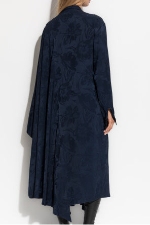 Navy Blue Floral Print Dress