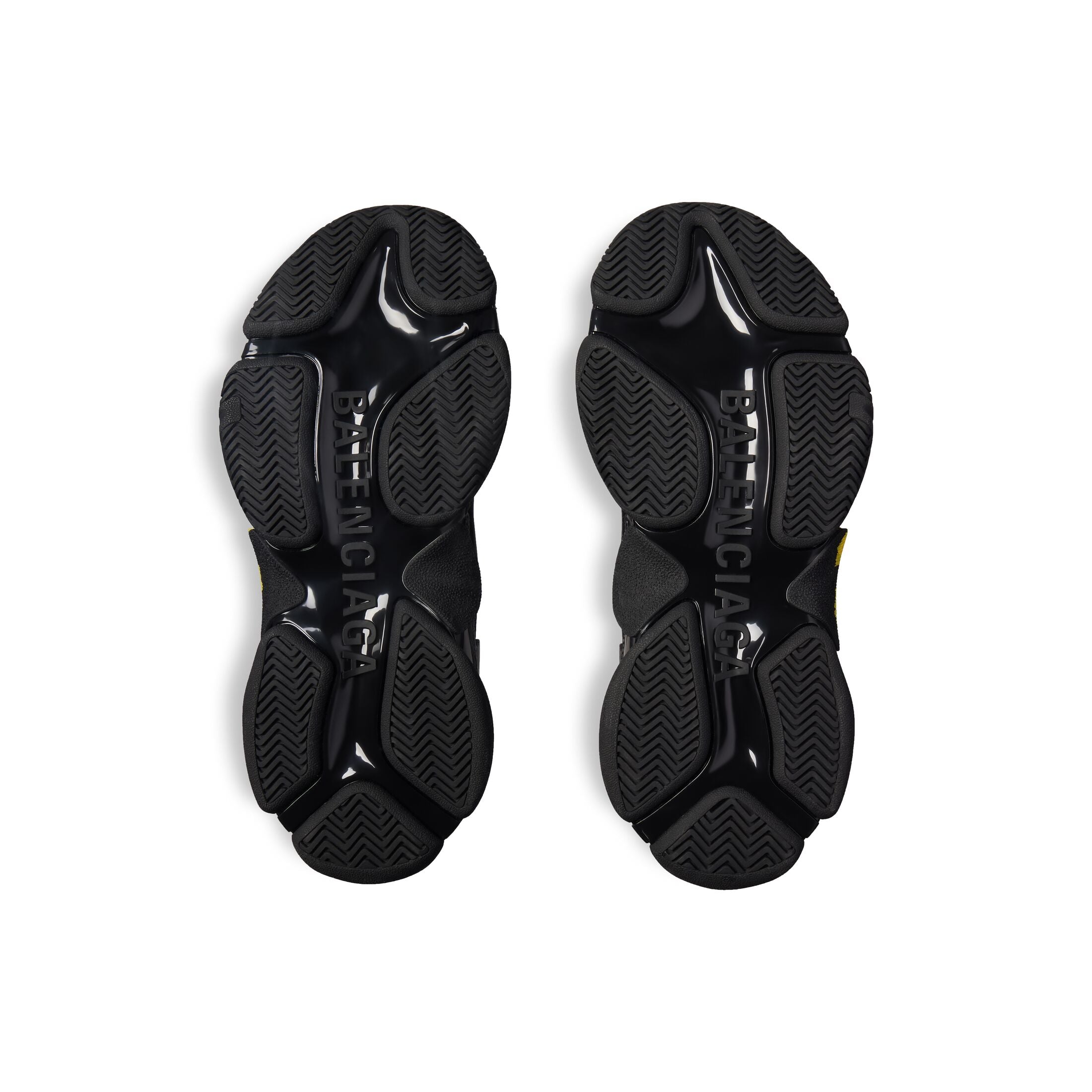 Triple S Tape Type Sneaker in Black/Yellow