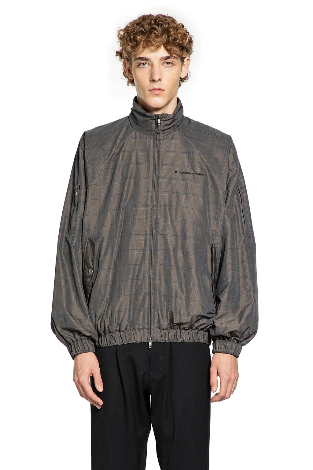 Checkered Zip-Up Jacket