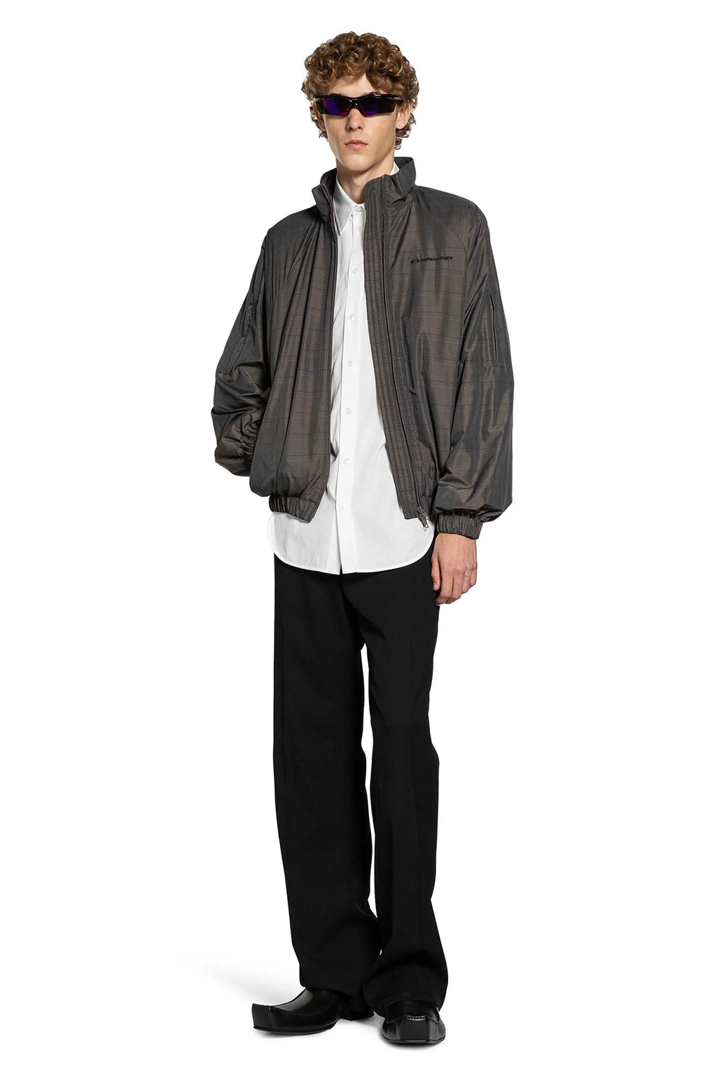 Checkered Zip-Up Jacket
