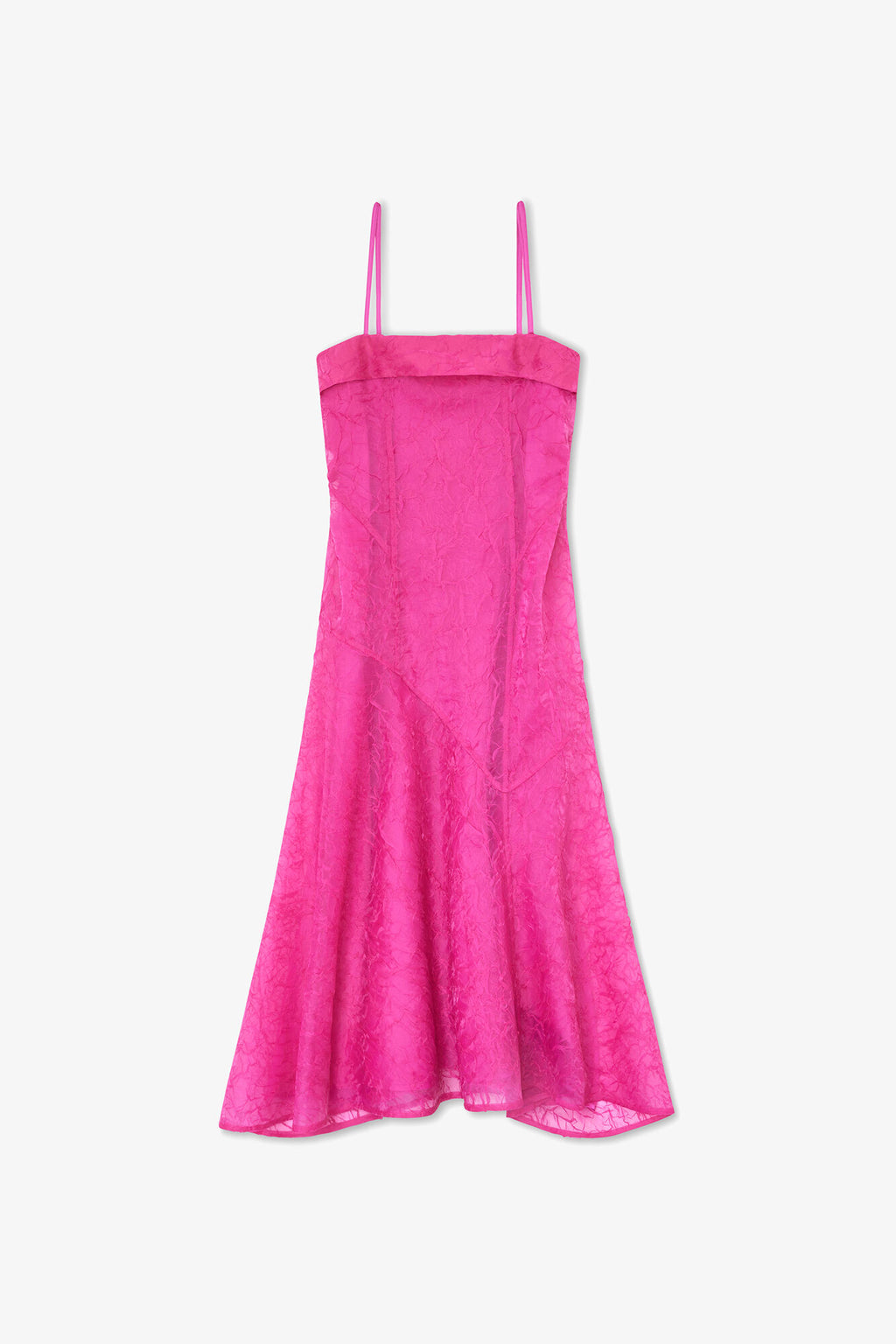 Shibori Organza Long Asymmetric Dress