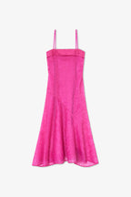 Shibori Organza Long Asymmetric Dress