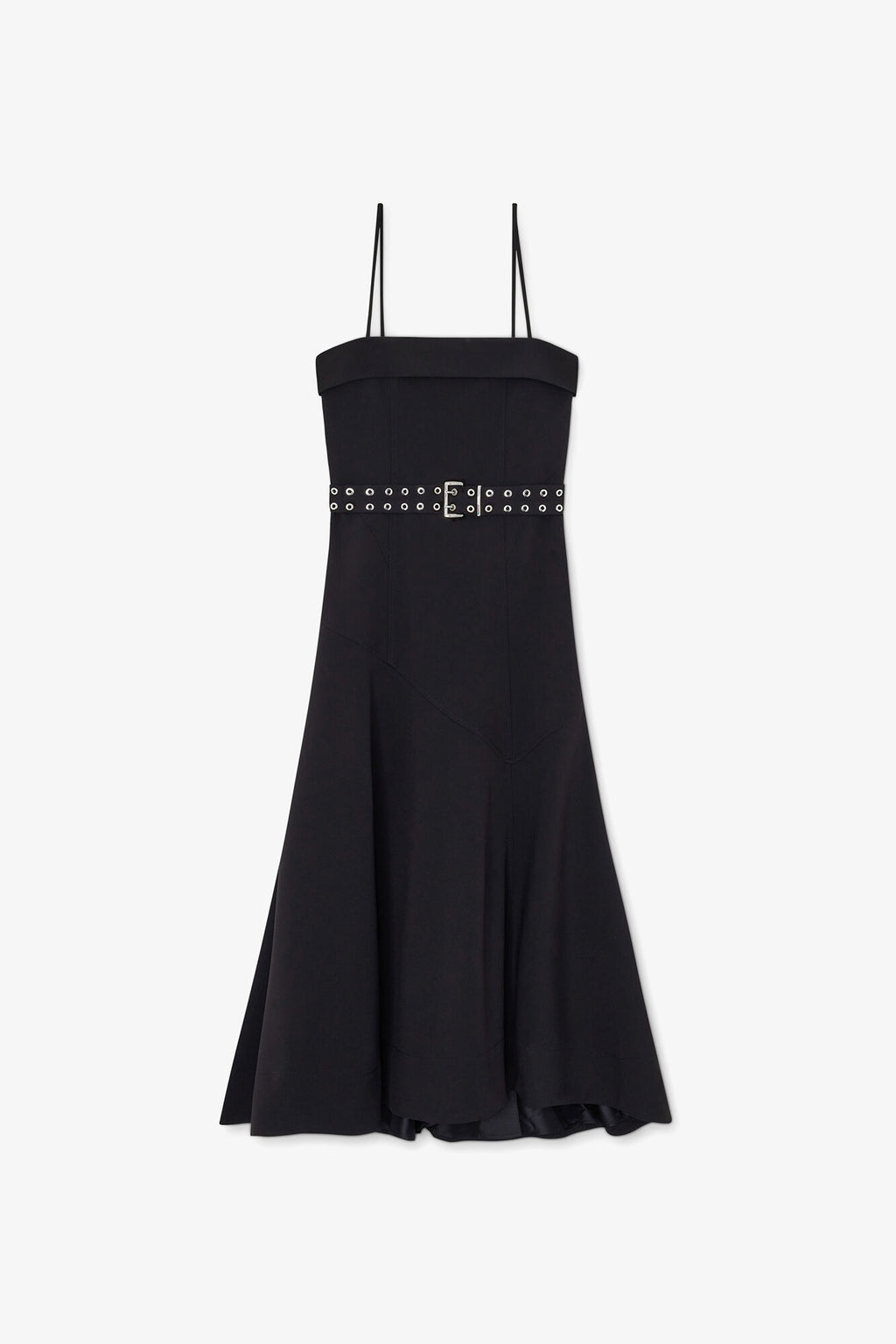 Future Twill Suiting Long Asymmetric Dress