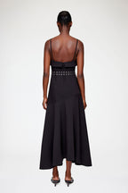 Future Twill Suiting Long Asymmetric Dress