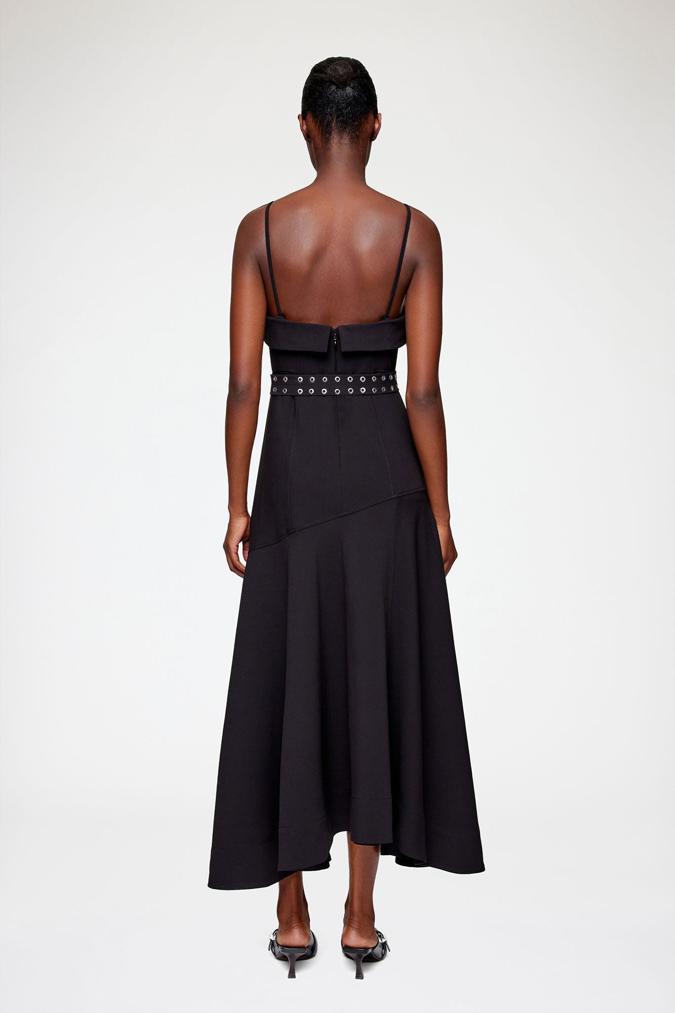 Future Twill Suiting Long Asymmetric Dress