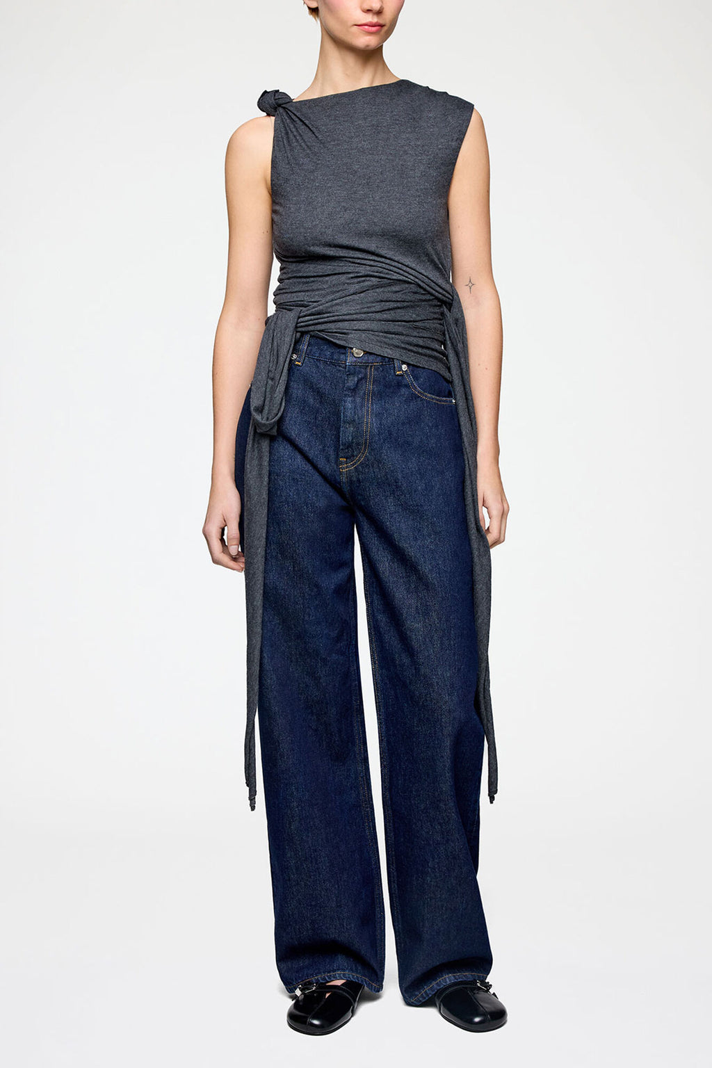 Modal Jersey Draped Knot Detailing Top