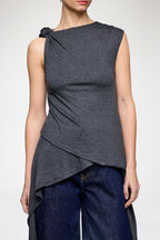 Modal Jersey Draped Knot Detailing Top