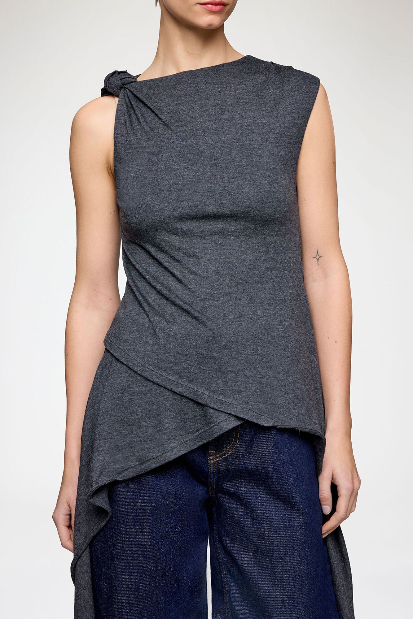 Modal Jersey Draped Knot Detailing Top