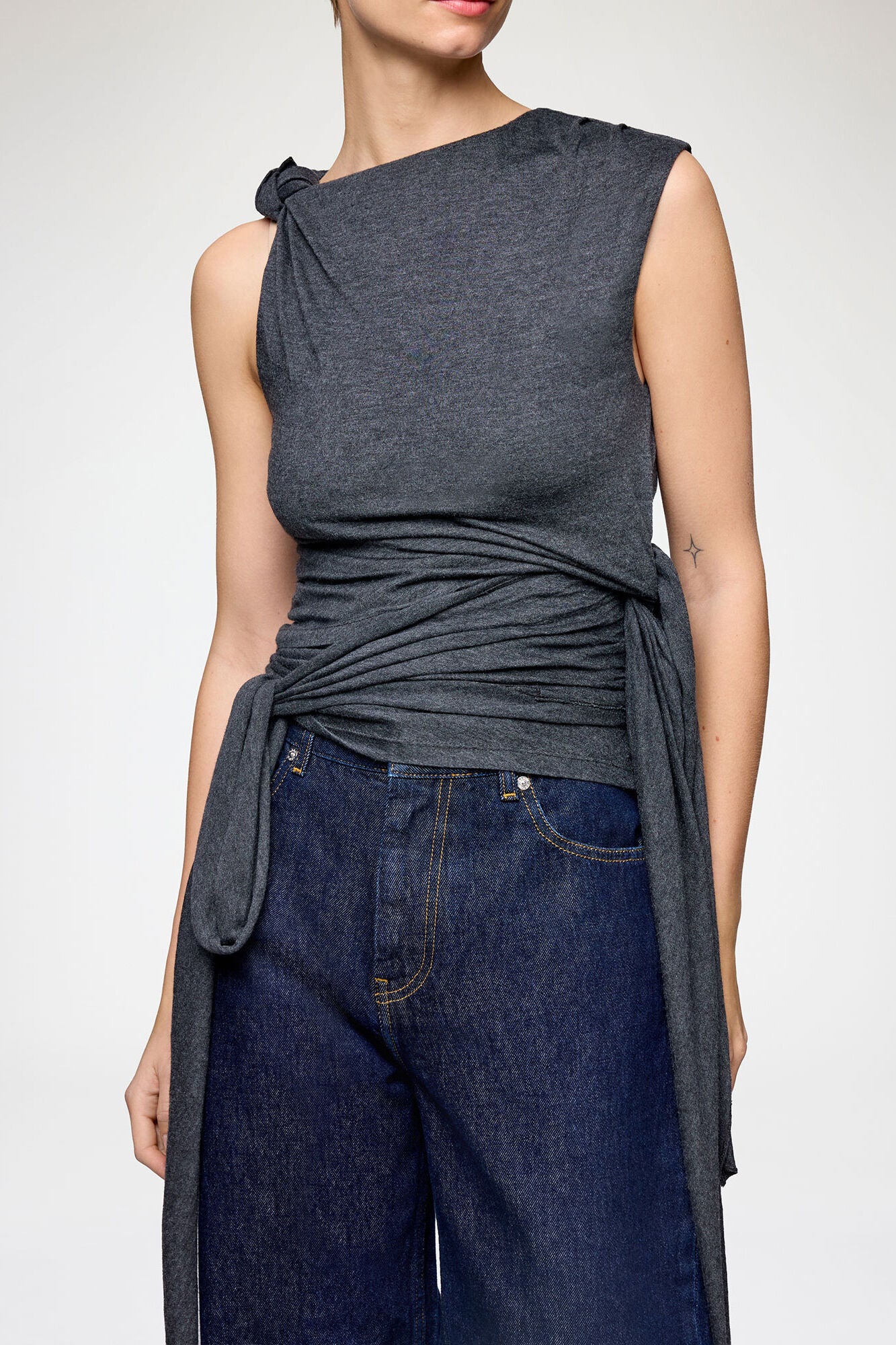 Modal Jersey Draped Knot Detailing Top