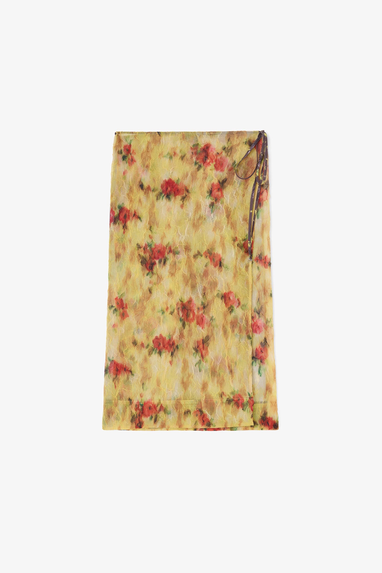 Shibori Organza/Fluid Taffeta Wrap Skirt