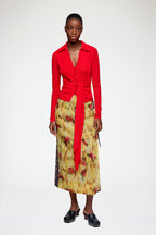 Shibori Organza/Fluid Taffeta Wrap Skirt