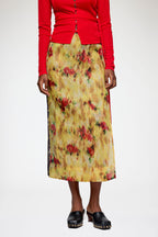 Shibori Organza/Fluid Taffeta Wrap Skirt