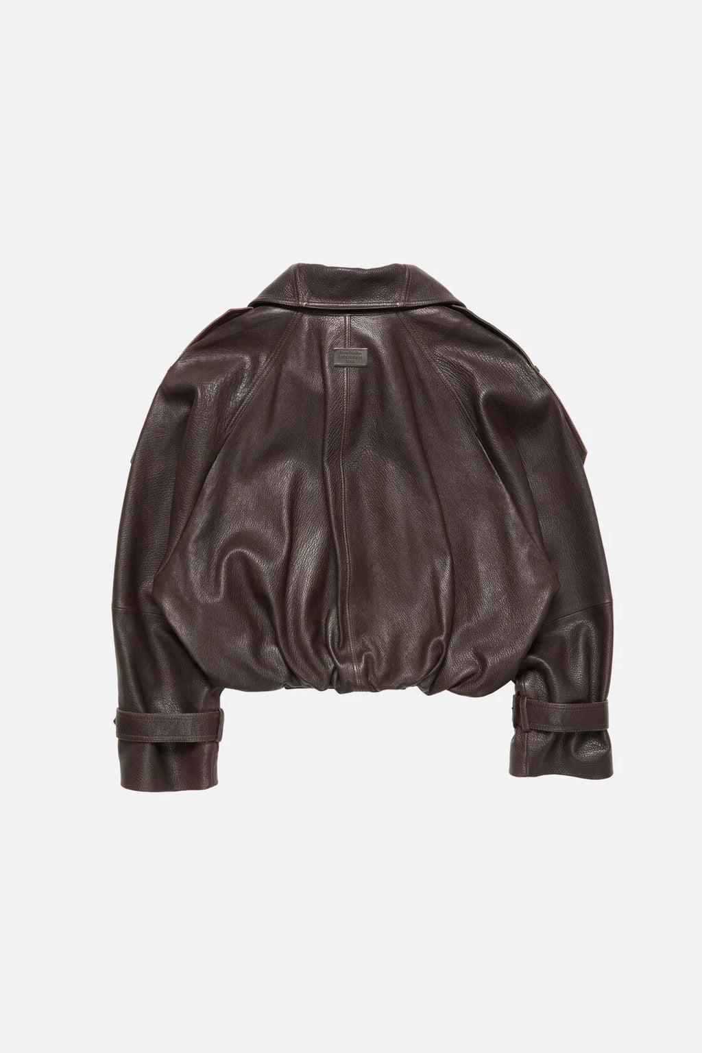 Cropped Leather Trench Coat