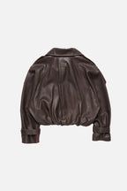 Cropped Leather Trench Coat