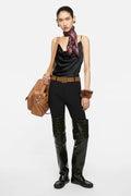 Black Tank Top Satin