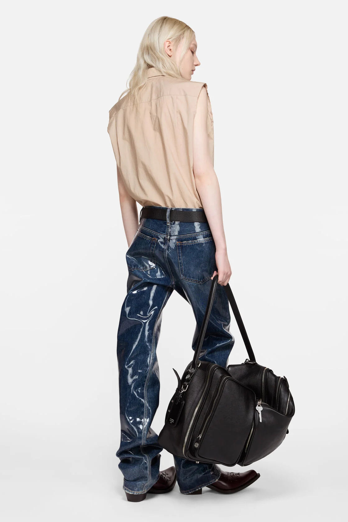 Sleeveless Cotton and Silk Blouse