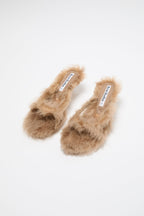 Furry Kitten Heel Sandals