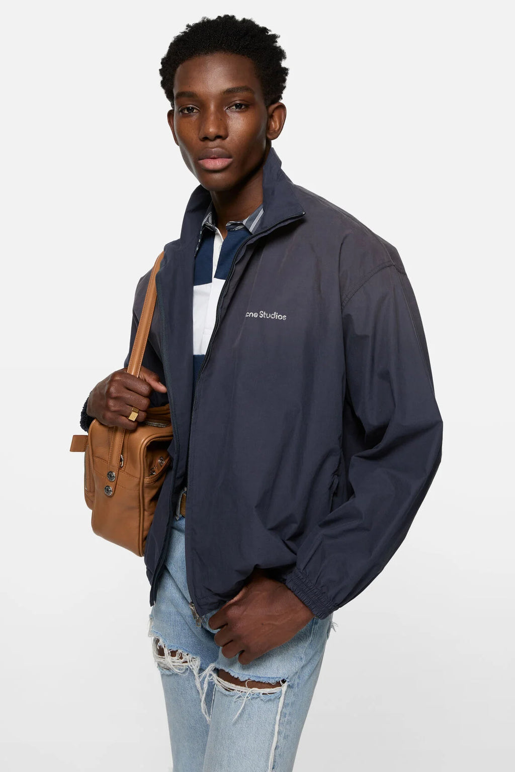 Washed logo jacket