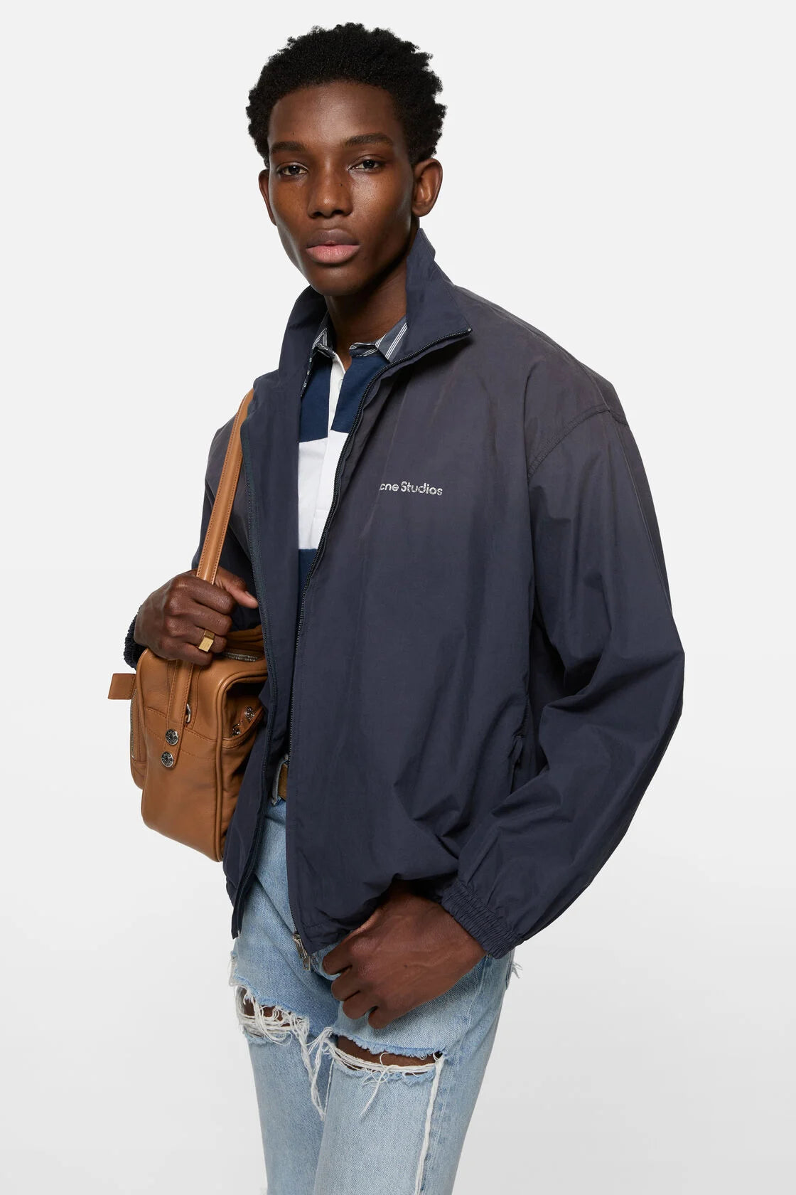 Washed logo jacket