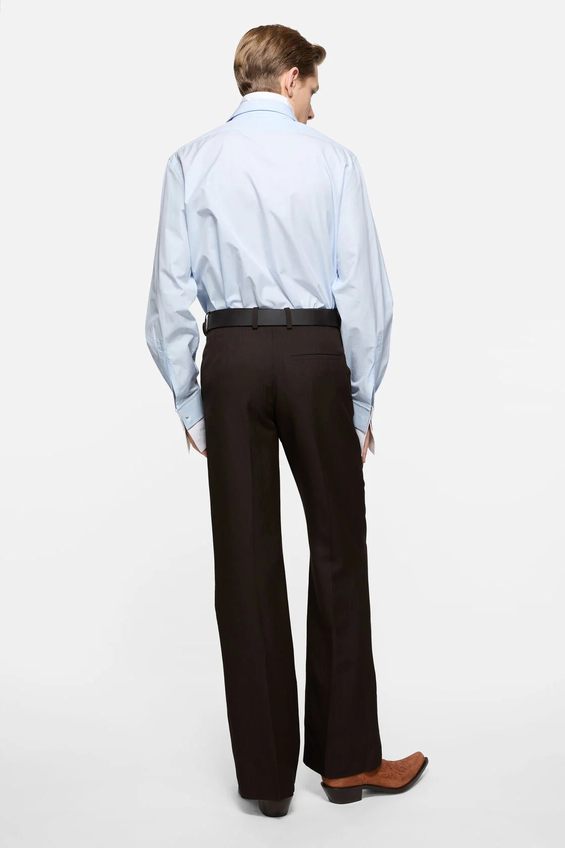 Layered Poplin Button-Up Shirt