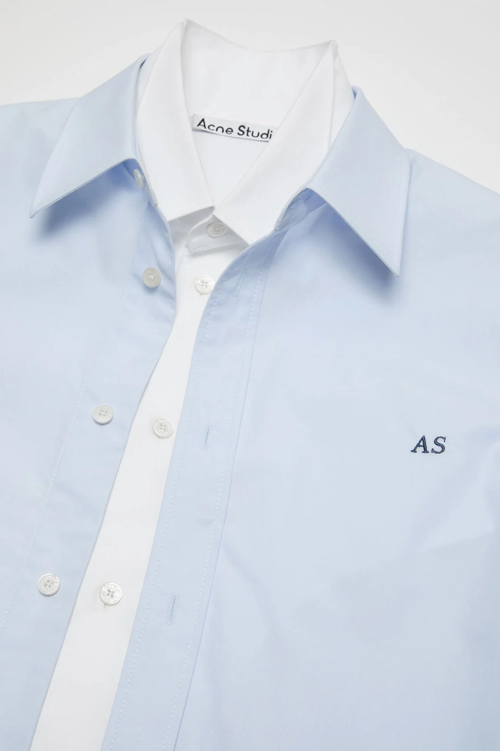 Layered Poplin Button-Up Shirt