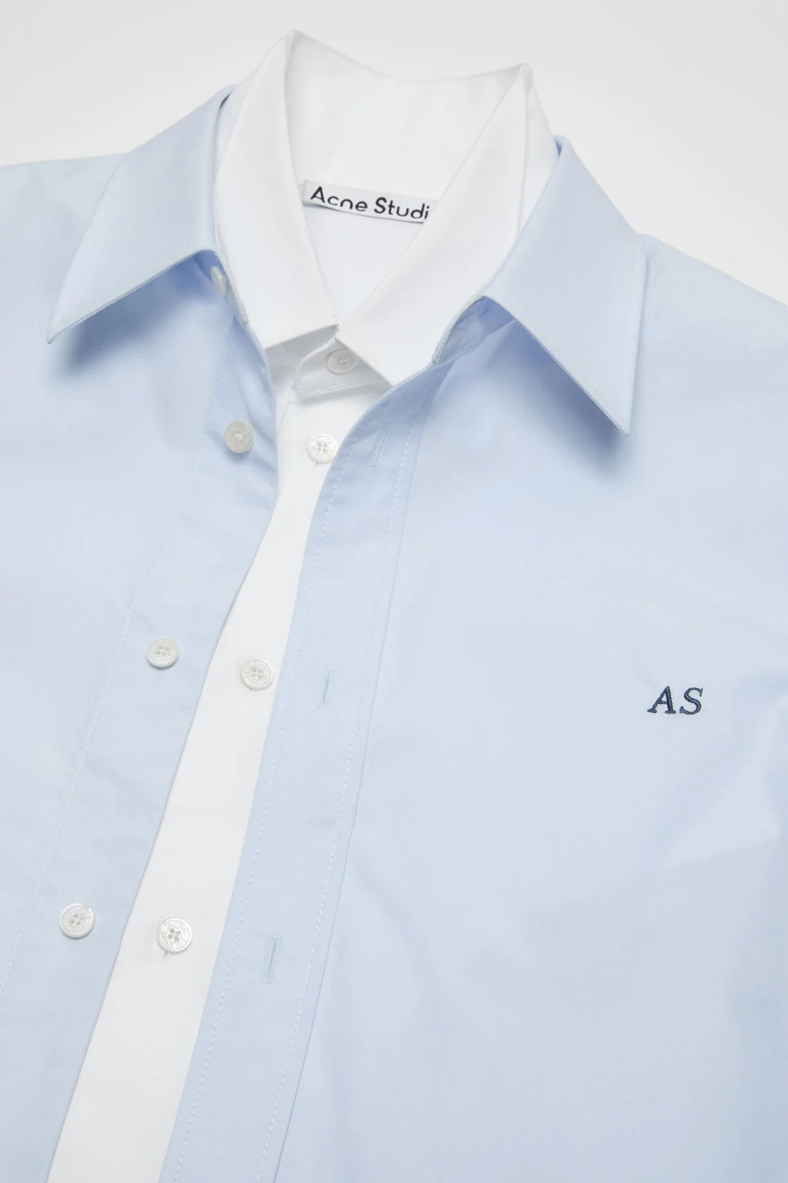 Layered Poplin Button-Up Shirt