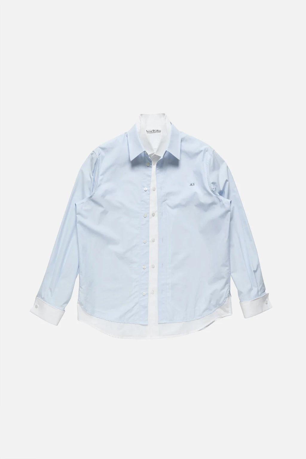 Layered Poplin Button-Up Shirt