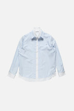 Layered Poplin Button-Up Shirt