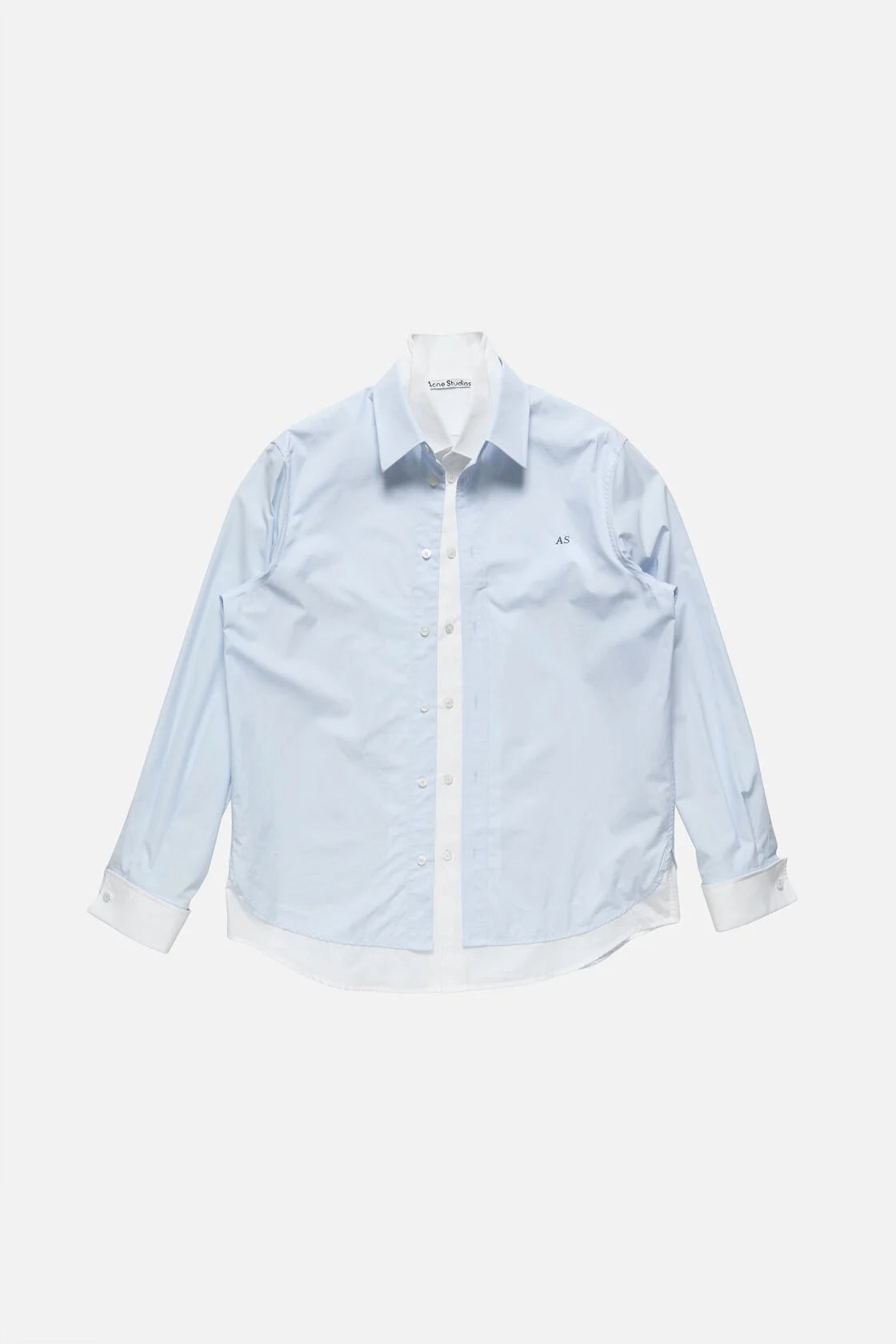 Layered Poplin Button-Up Shirt
