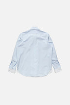 Layered Poplin Button-Up Shirt