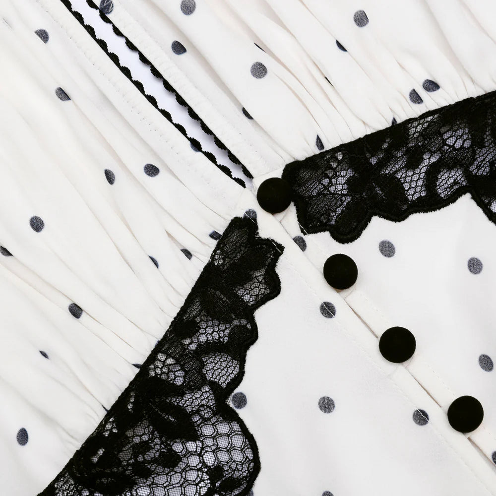Polka Dot Halter Neck Midi Dress