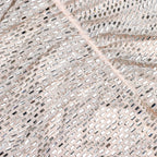 Champagne Rhinestone Draped Mini Dress