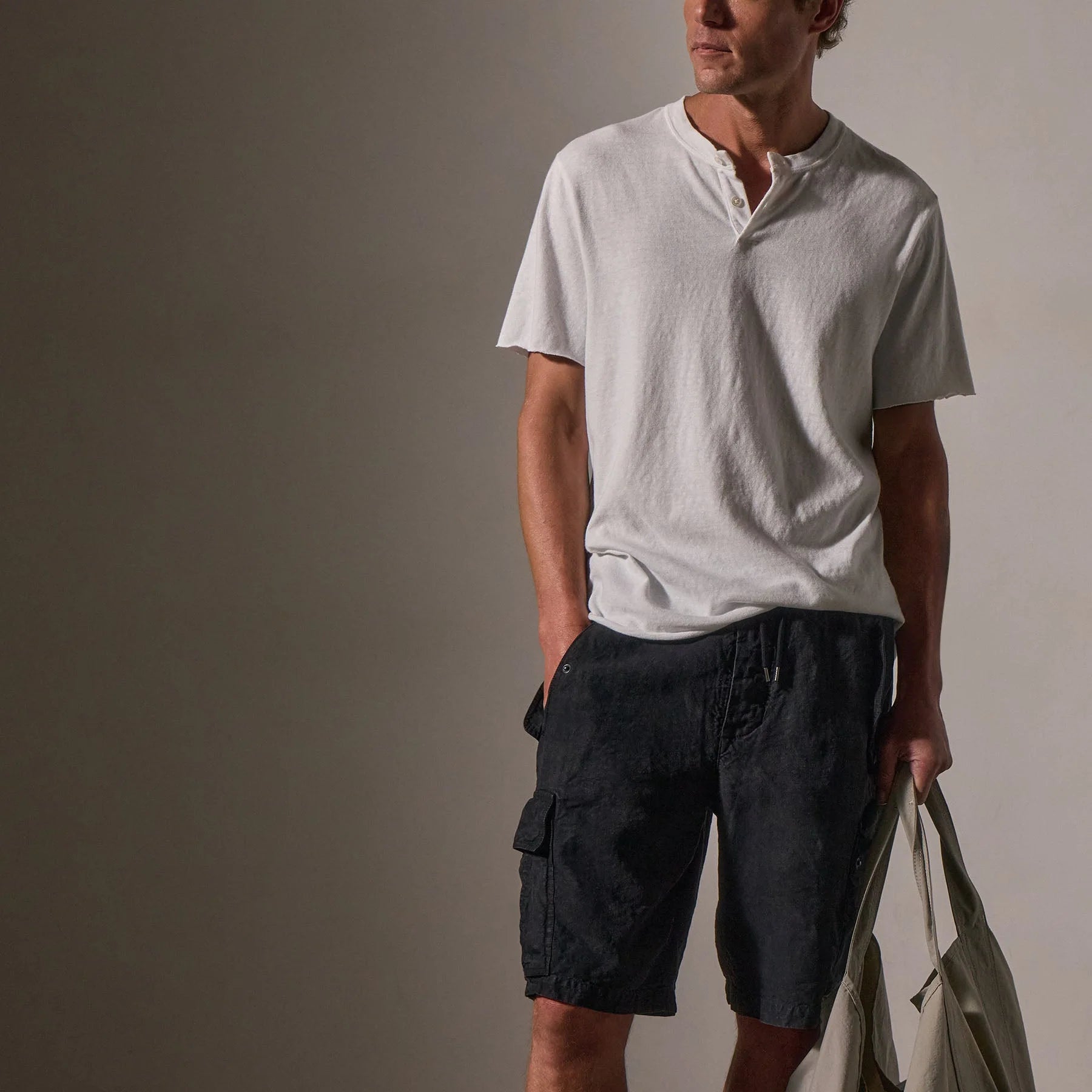 Natural Slub Jersey S/S Henley