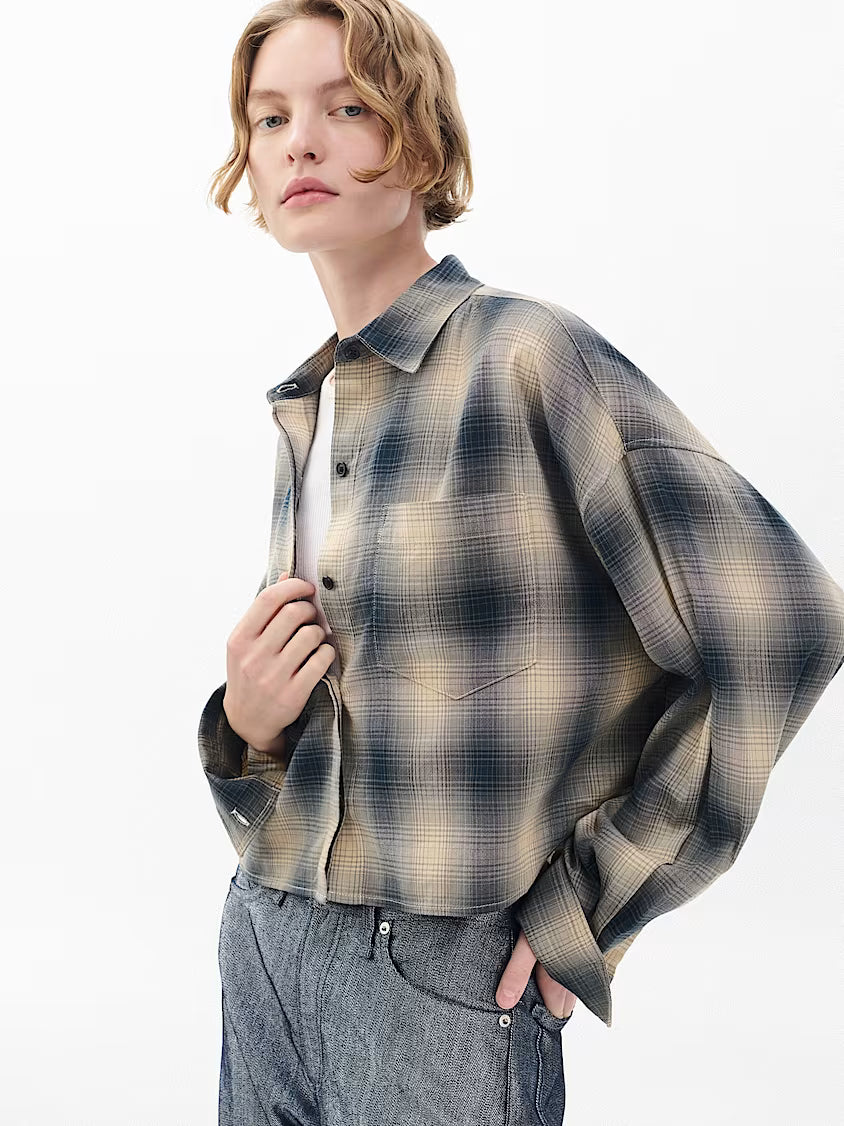 Marin Cropped Plaid Shirt
